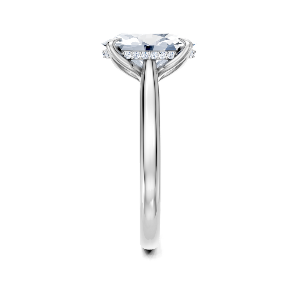 Image for Tulip Style Hidden Halo | 18k White Gold