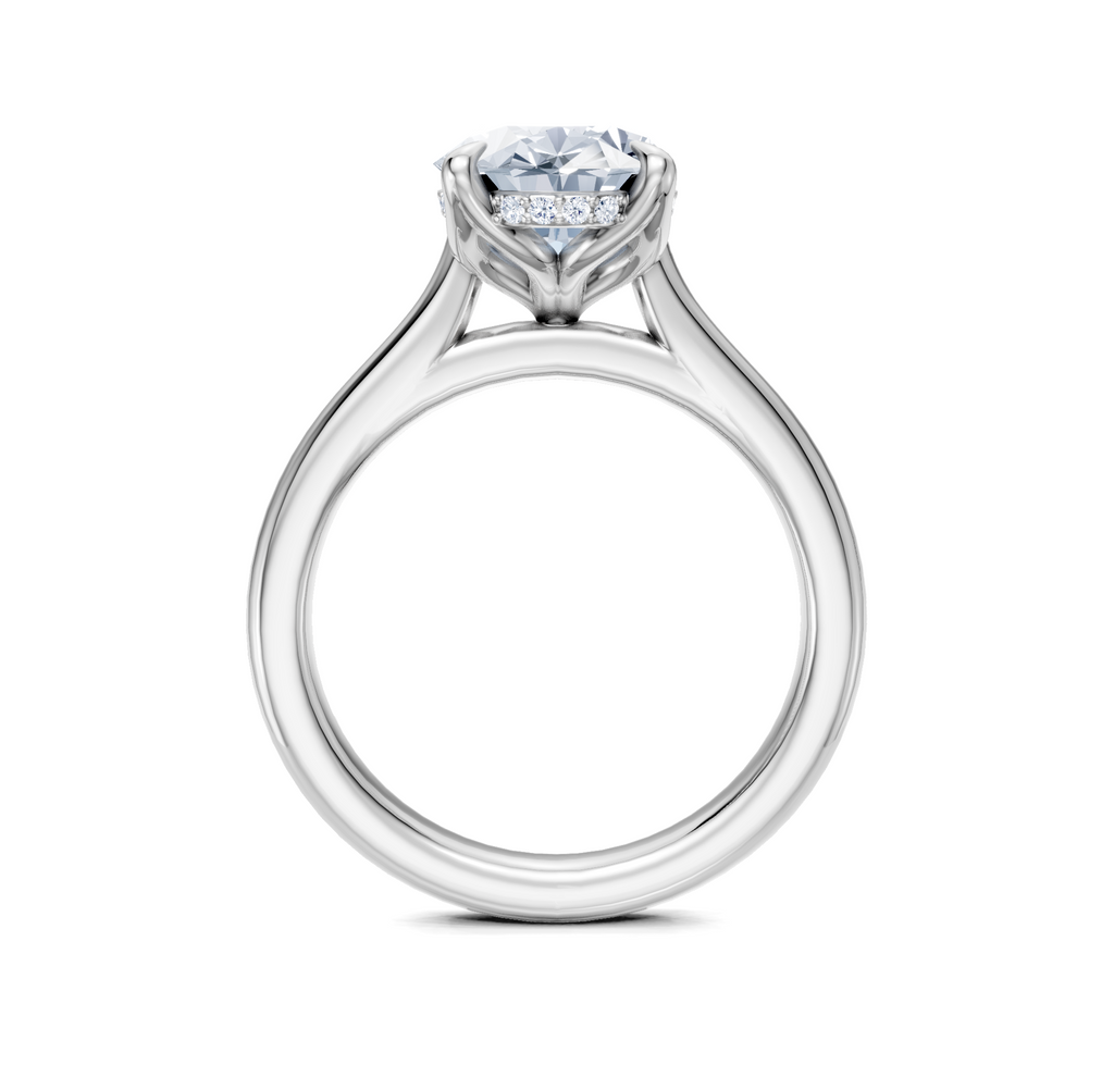 Image for Tulip Style Hidden Halo | 18k White Gold