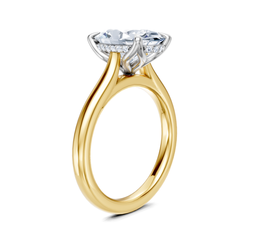 Image for Tulip Style Hidden Halo | 18k Two Tone