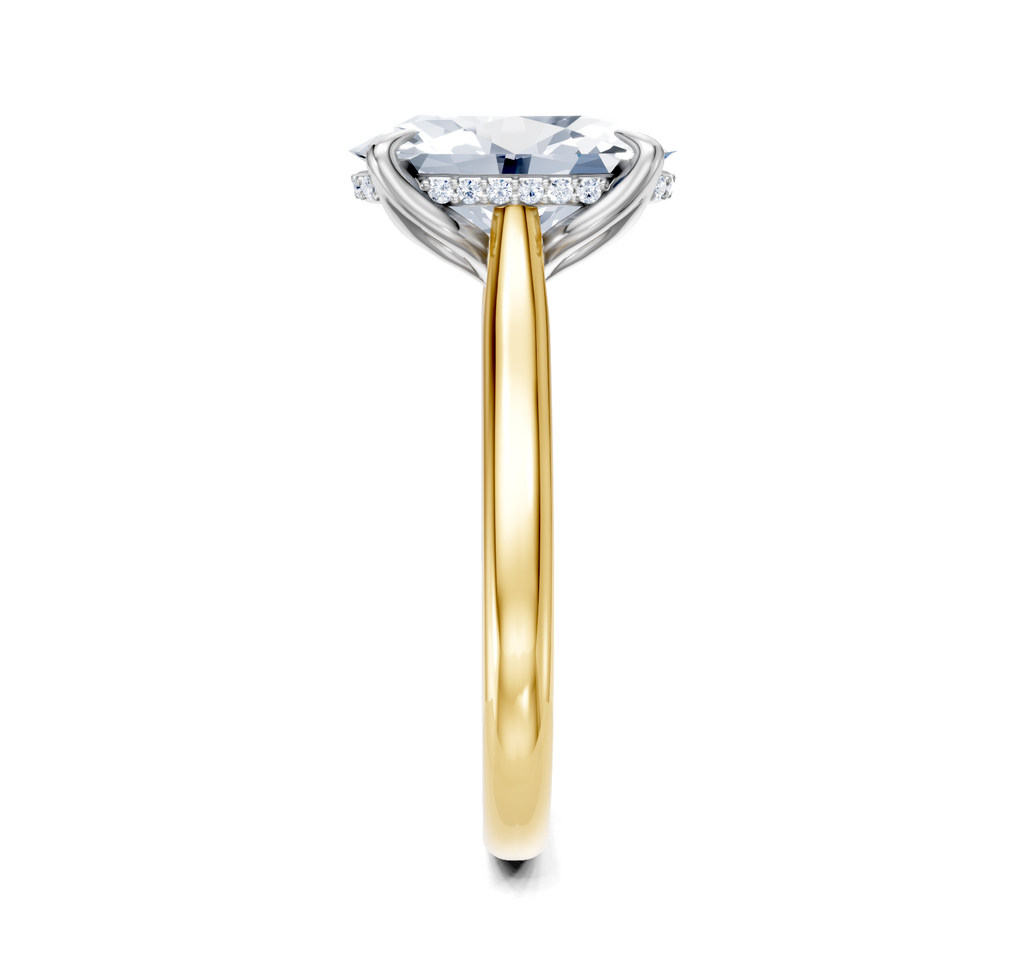 Image for Tulip Style Hidden Halo | 18k Two Tone