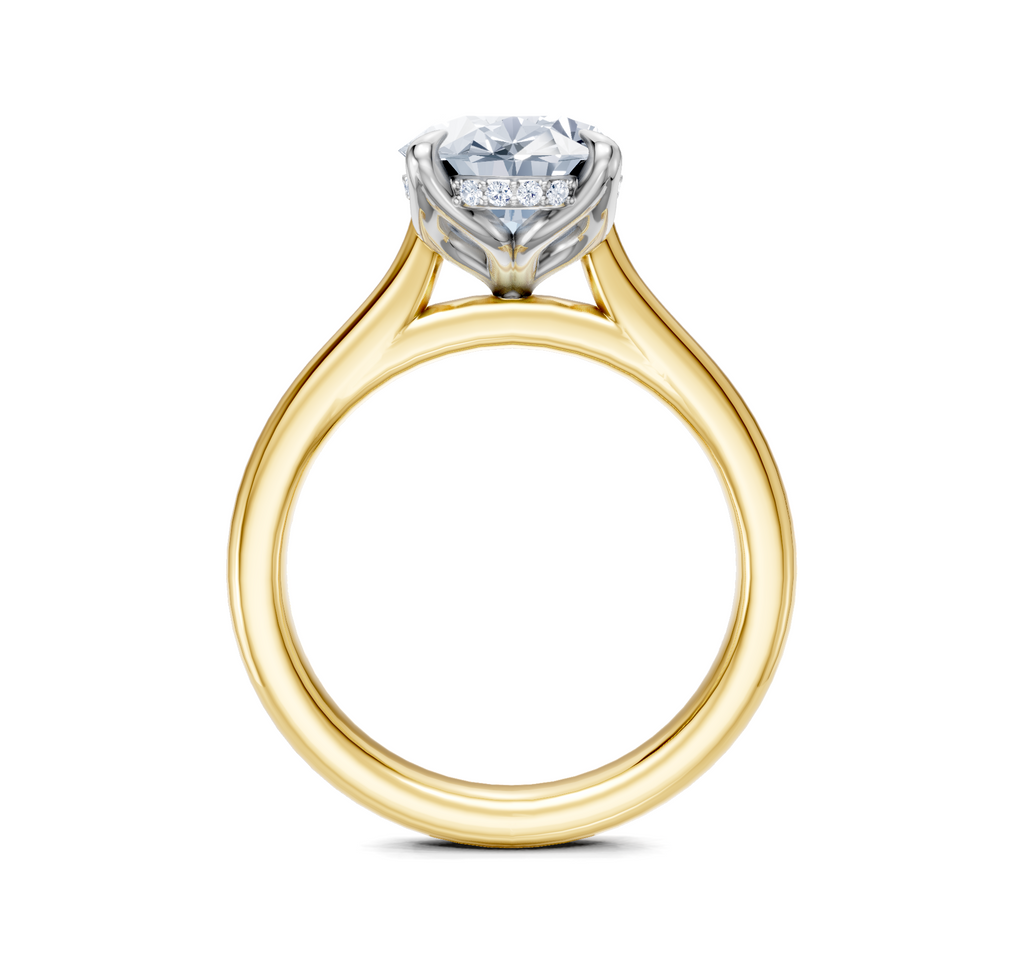 Image for Tulip Style Hidden Halo | 18k Two Tone