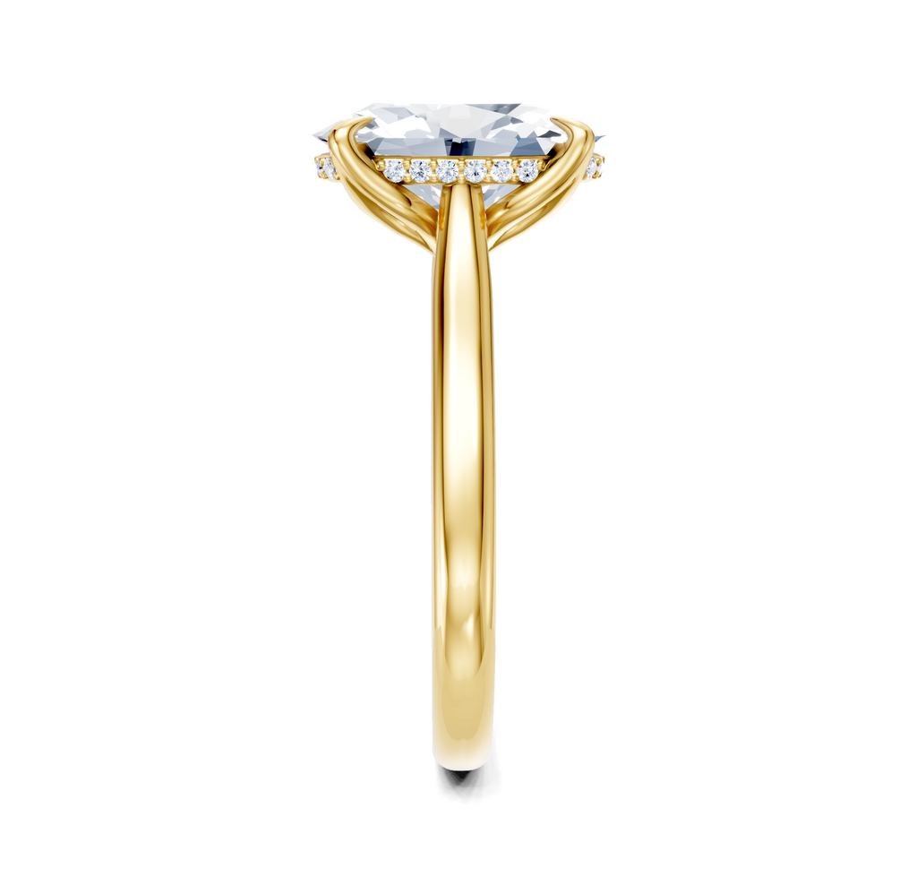 Image for Tulip Style Hidden Halo | 18k Yellow Gold