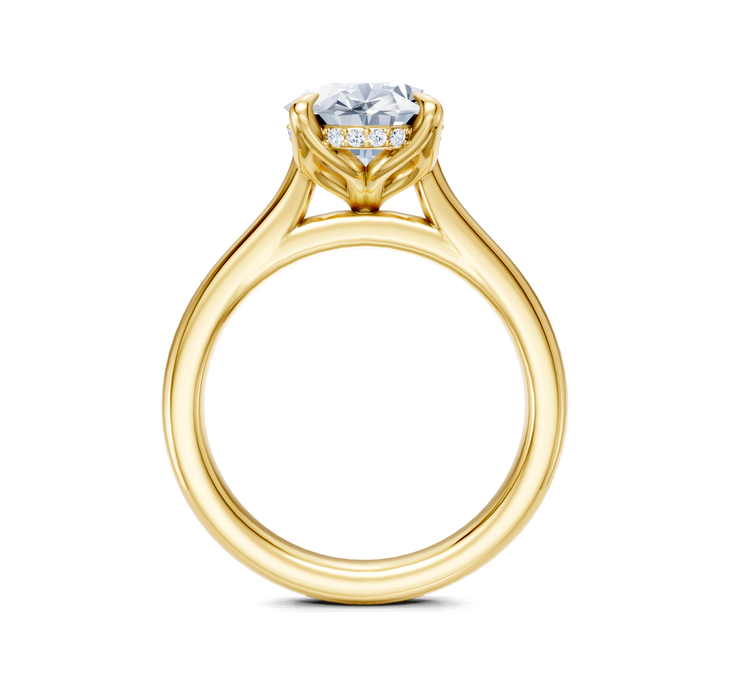 Image for Tulip Style Hidden Halo | 18k Yellow Gold