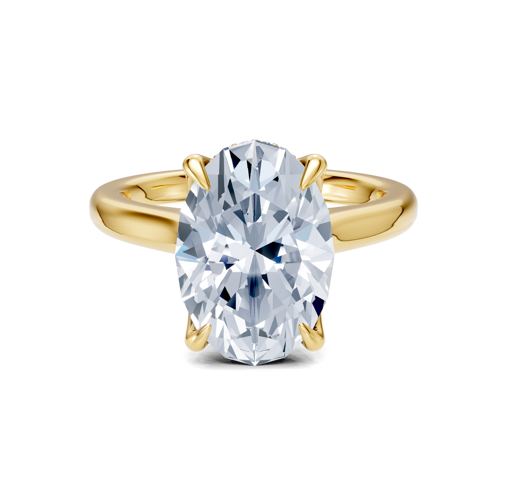 Image for Tulip Style Hidden Halo | 18k Yellow Gold