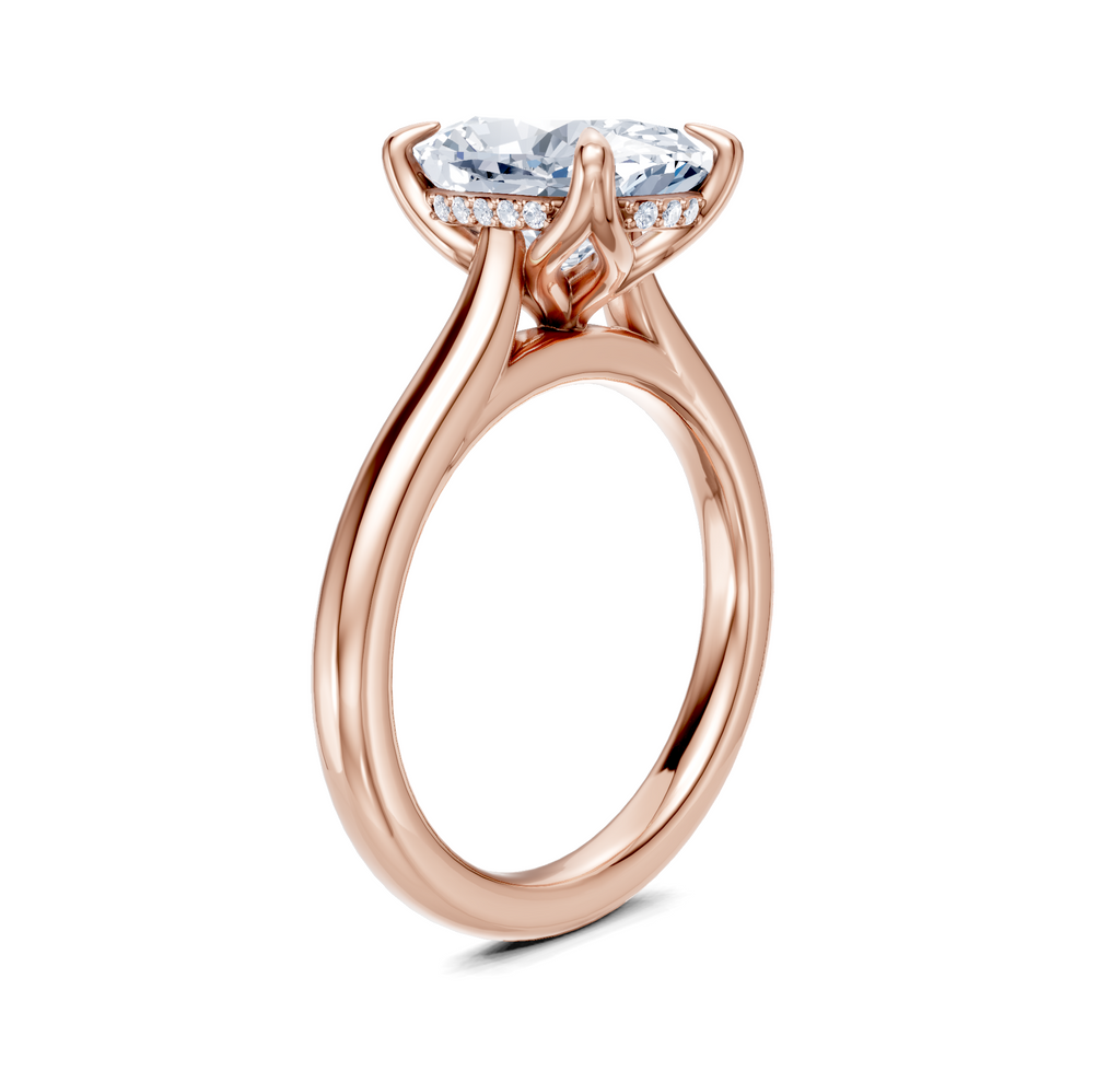Image for Tulip Style Hidden Halo | 14k Rose Gold