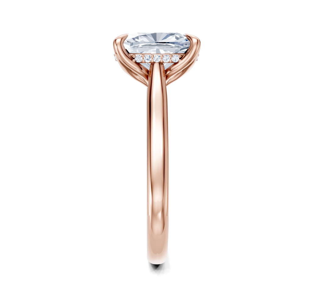 Image for Tulip Style Hidden Halo | 18k Rose Gold