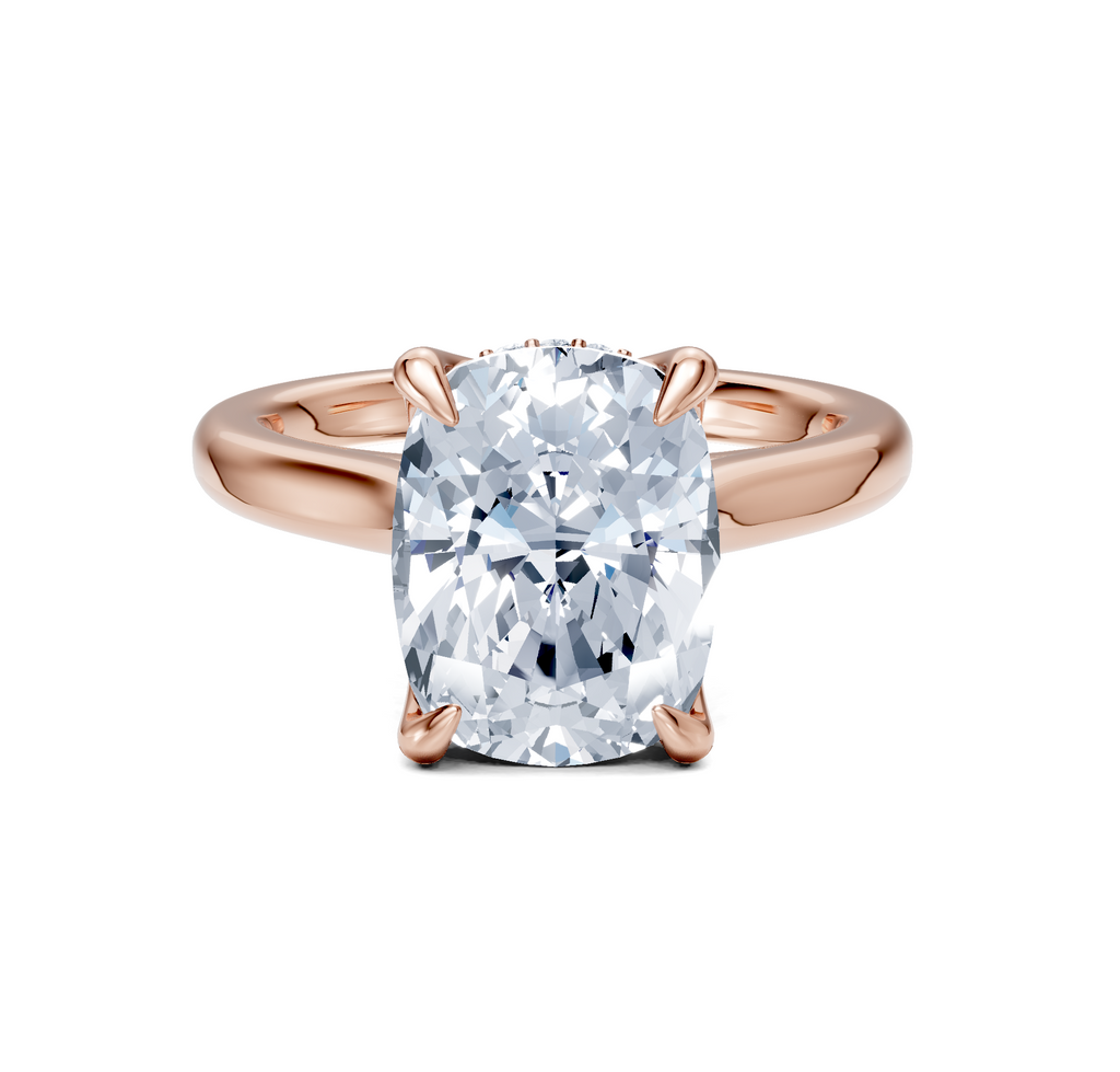Image for Tulip Style Hidden Halo | 18k Rose Gold
