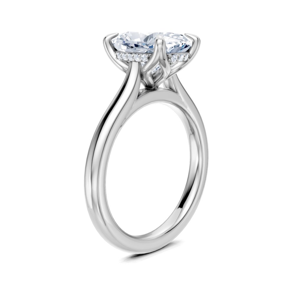 Image for Tulip Style Hidden Halo | 18k White Gold