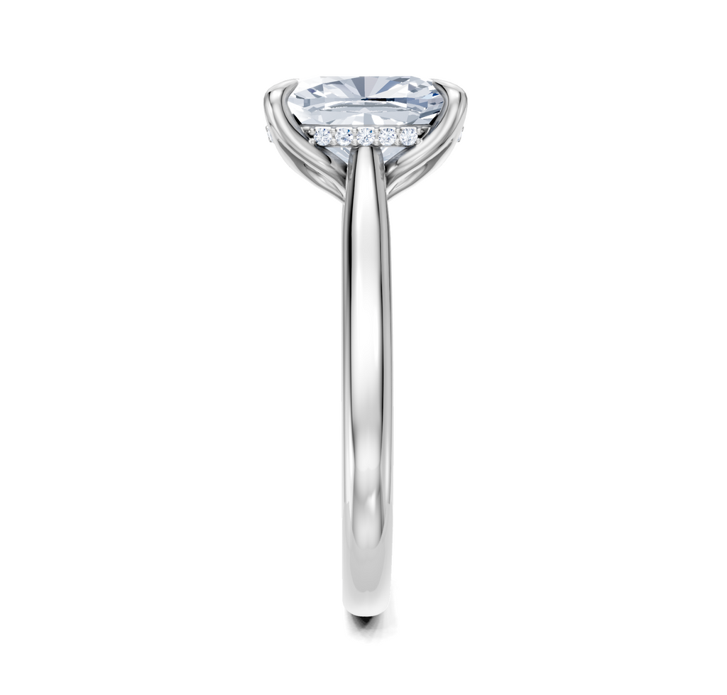 Image for Tulip Style Hidden Halo | 18k White Gold