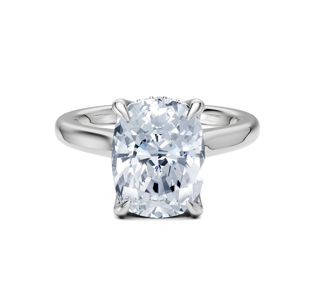 Image for Tulip Style Hidden Halo | 14k White Gold