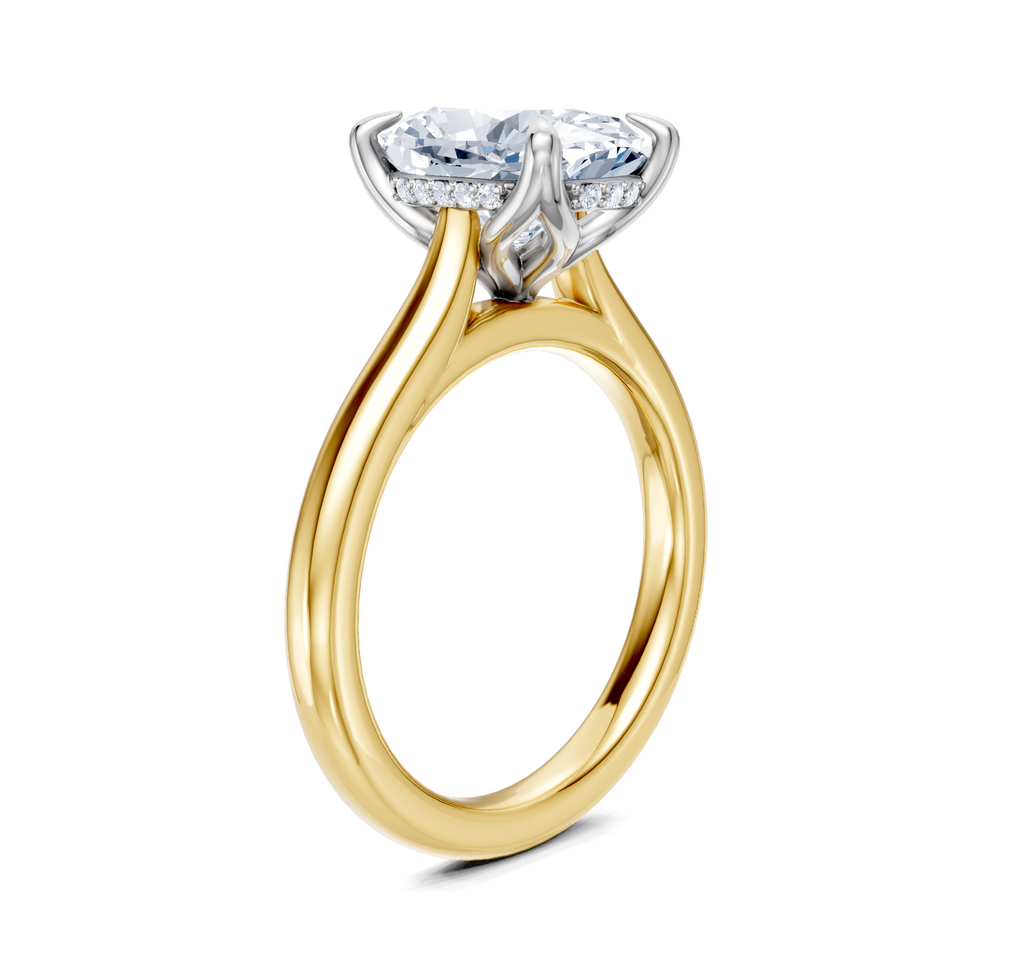 Image for Tulip Style Hidden Halo | 18k Two Tone