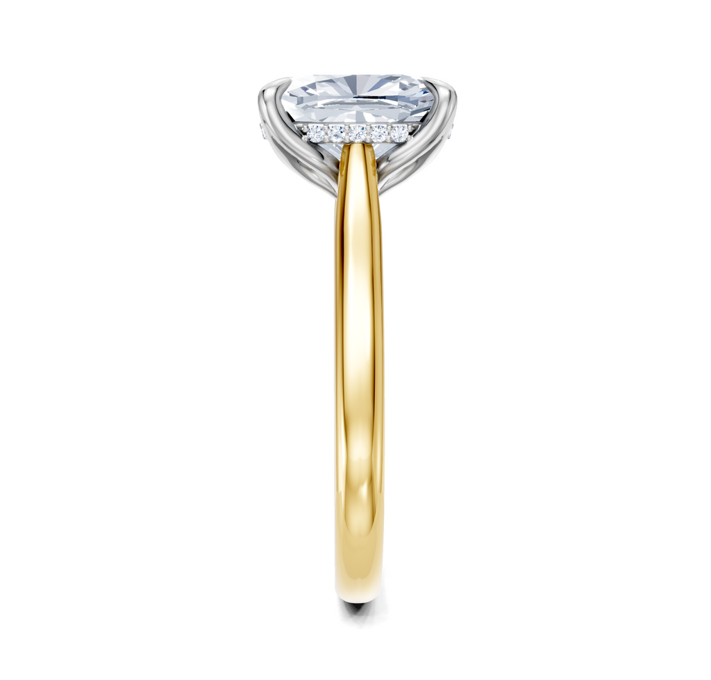 Image for Tulip Style Hidden Halo | 18k Two Tone