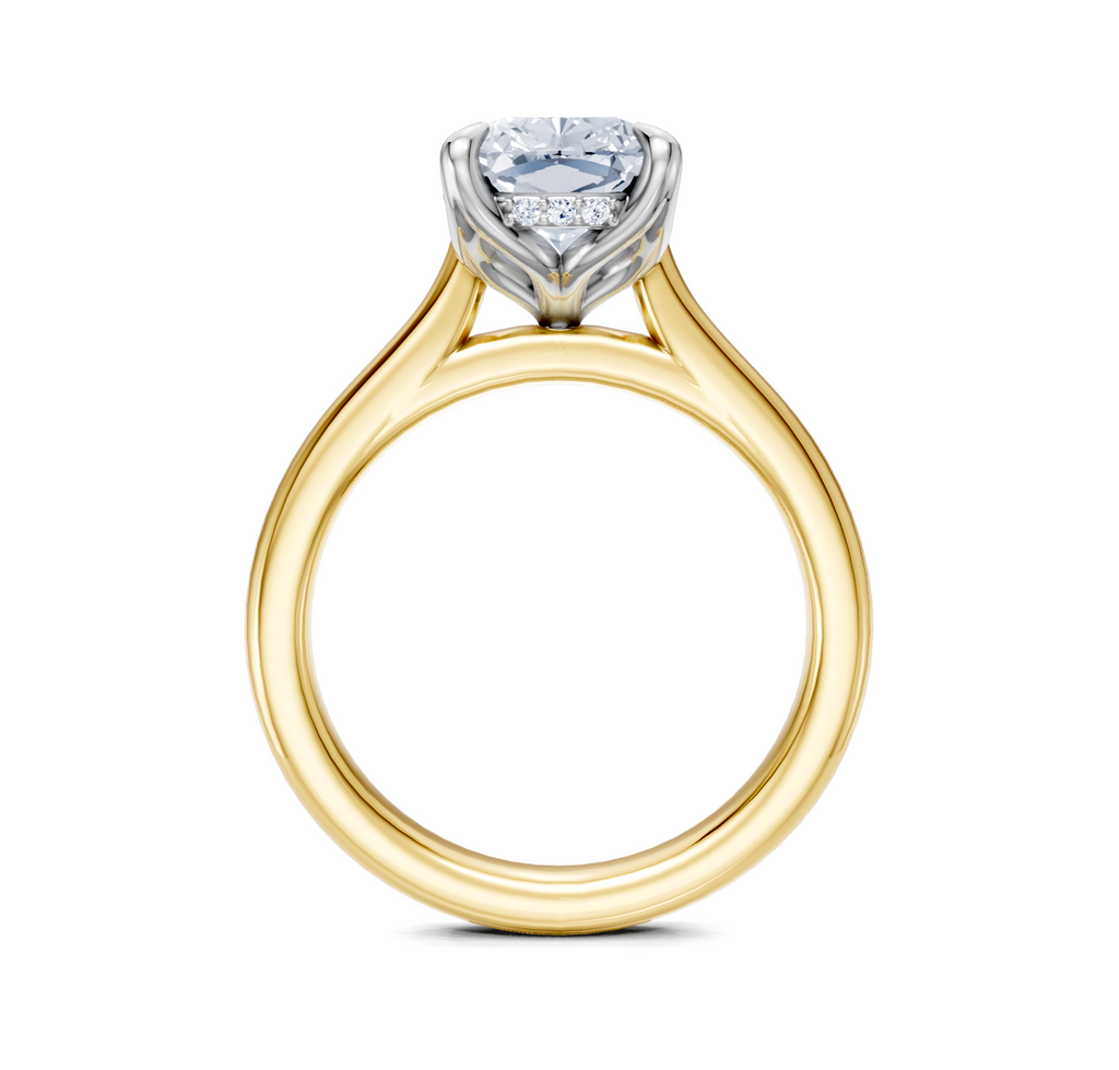 Image for Tulip Style Hidden Halo | 18k Two Tone