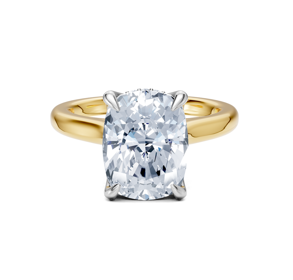 Image for Tulip Style Hidden Halo | 18k Two Tone