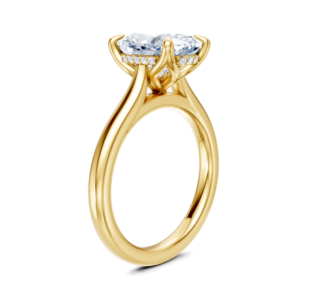 Image for Tulip Style Hidden Halo | 18k Yellow Gold