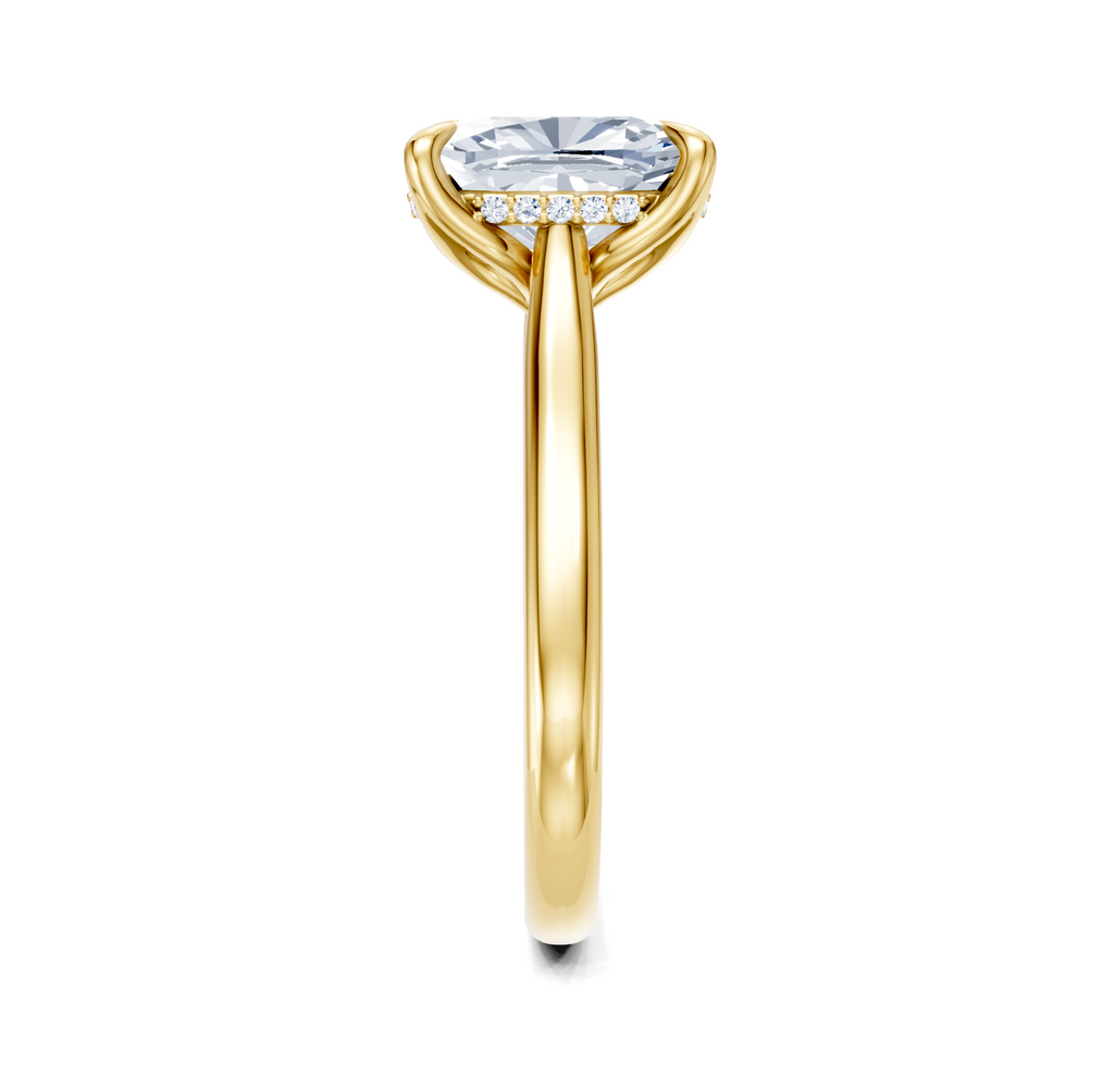 Image for Tulip Style Hidden Halo | 18k Yellow Gold