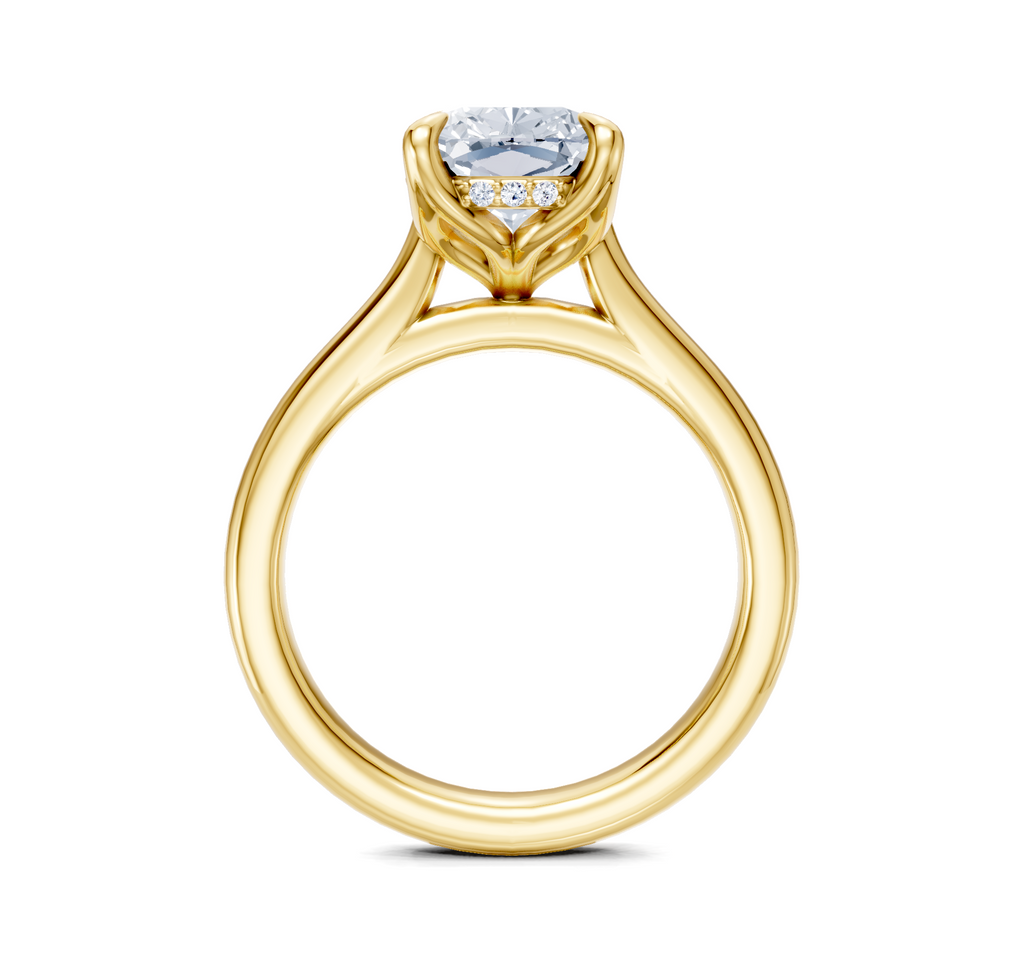 Image for Tulip Style Hidden Halo | 18k Yellow Gold