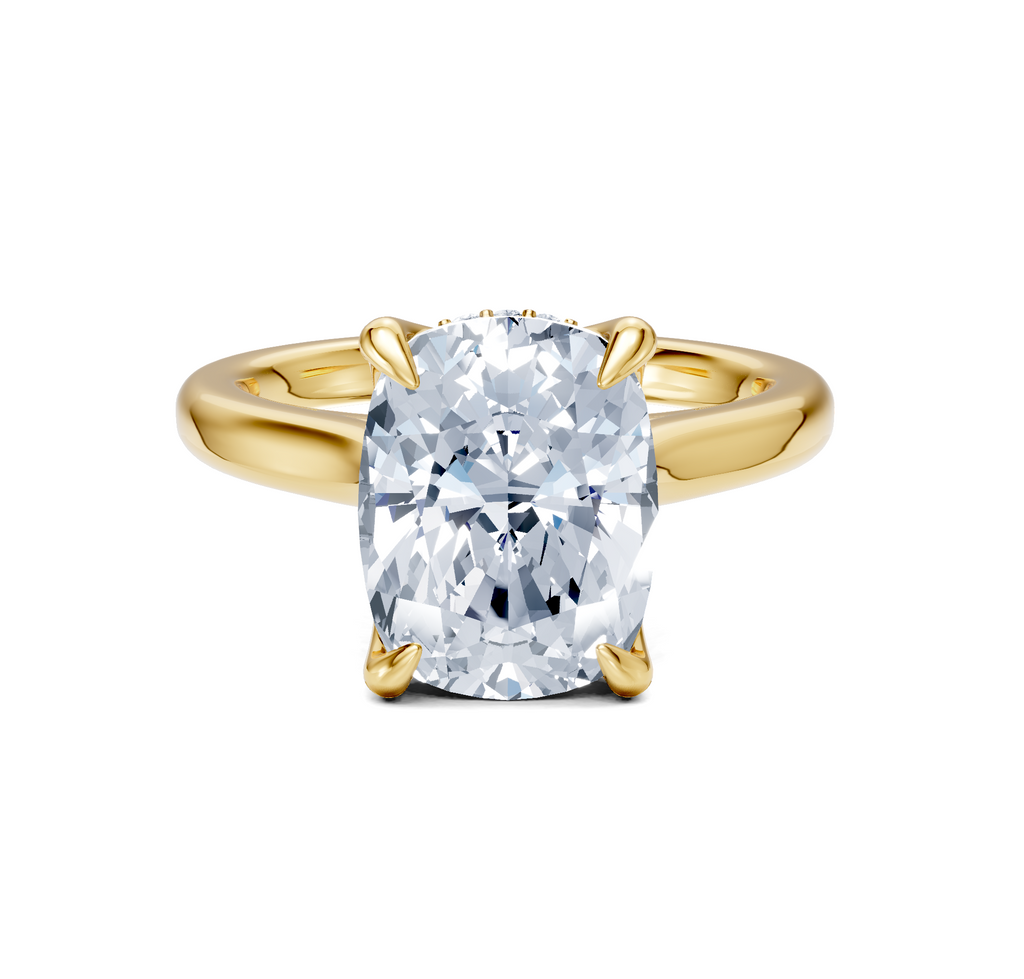 Image for Tulip Style Hidden Halo | 18k Yellow Gold