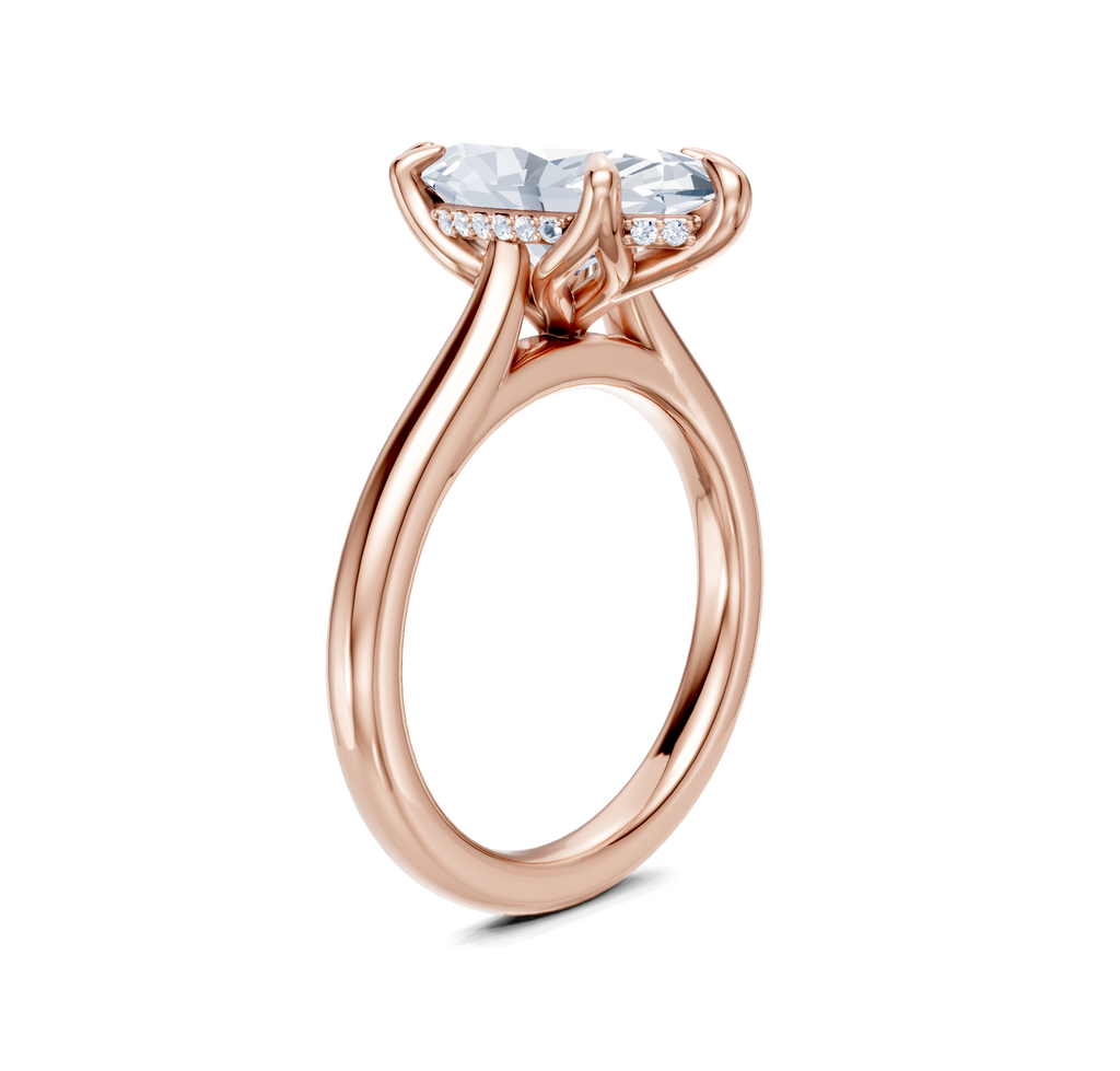 Image for Tulip Style Hidden Halo | 18k Rose Gold
