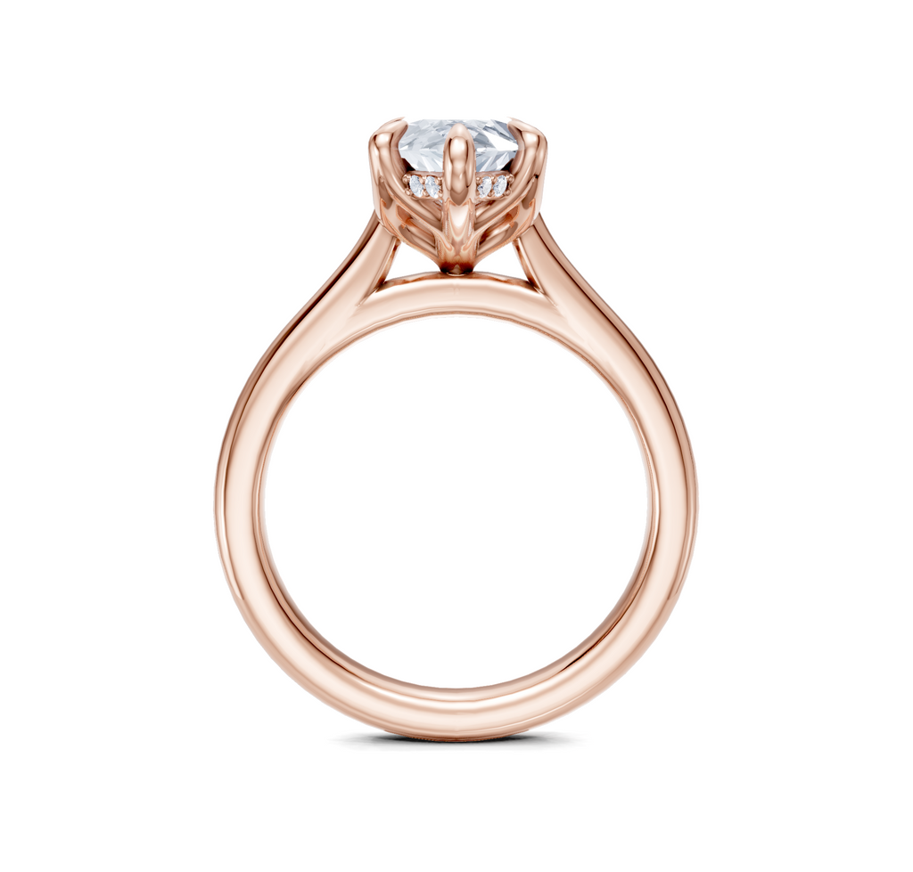 Image for Tulip Style Hidden Halo | 18k Rose Gold