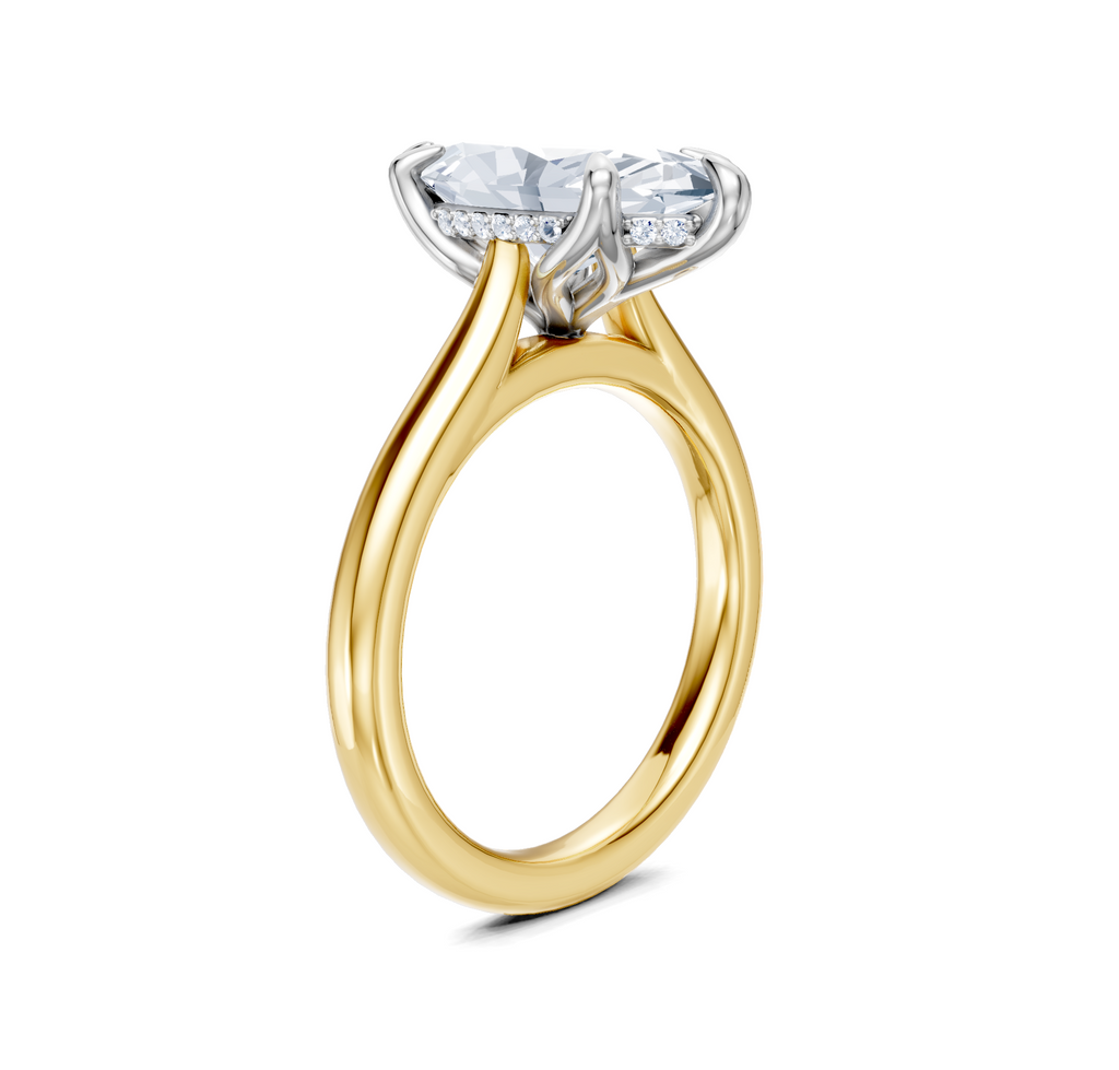 Image for Tulip Style Hidden Halo | 18k Two Tone