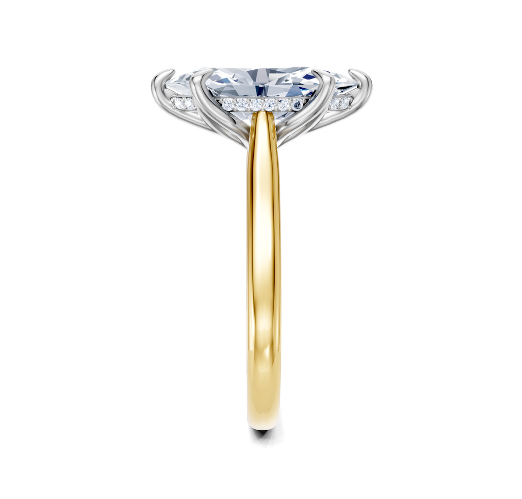 Image for Tulip Style Hidden Halo | 18k Two Tone