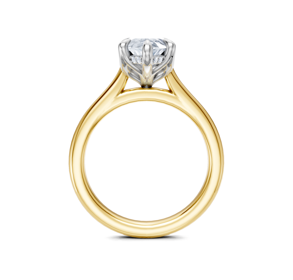 Image for Tulip Style Hidden Halo | 18k Two Tone
