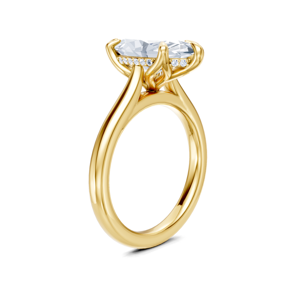 Image for Tulip Style Hidden Halo | 18k Yellow Gold