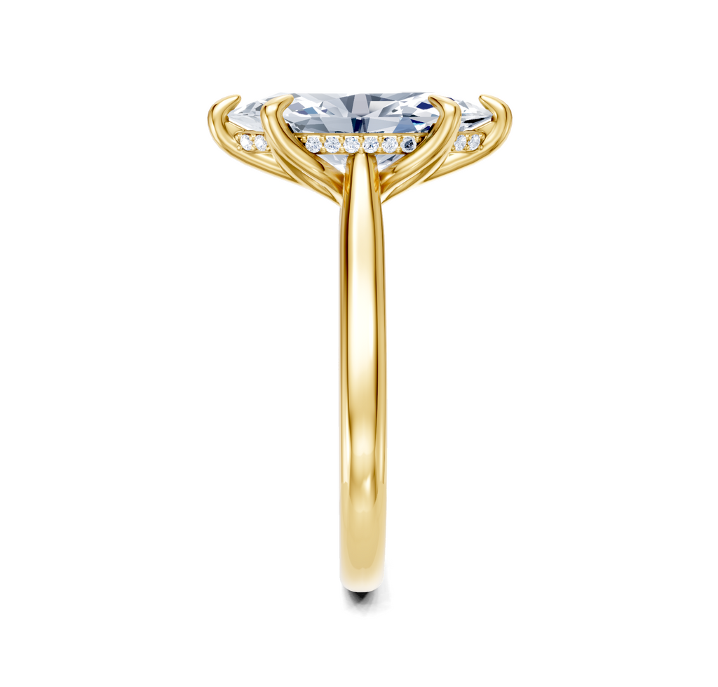 Image for Tulip Style Hidden Halo | 18k Yellow Gold