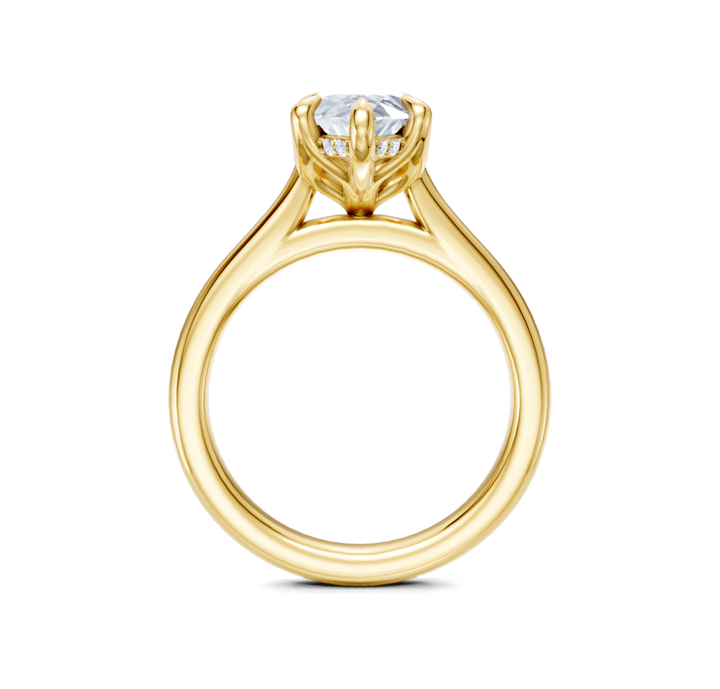 Image for Tulip Style Hidden Halo | 18k Yellow Gold