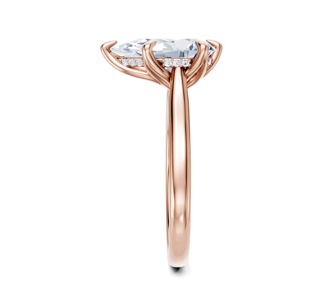 Image for Tulip Style Hidden Halo | 18k Rose Gold