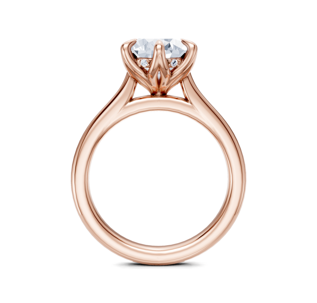 Image for Tulip Style Hidden Halo | 18k Rose Gold