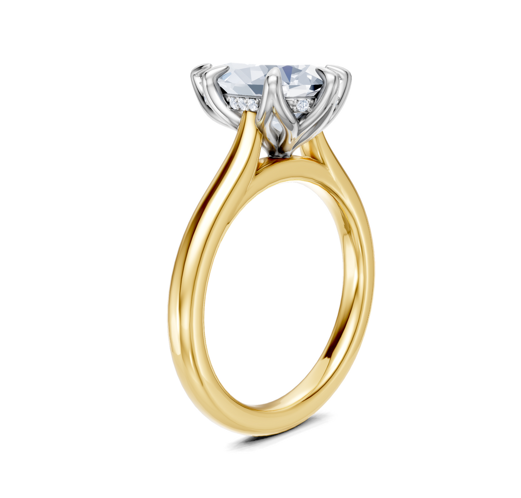 Image for Tulip Style Hidden Halo | 18k Two Tone