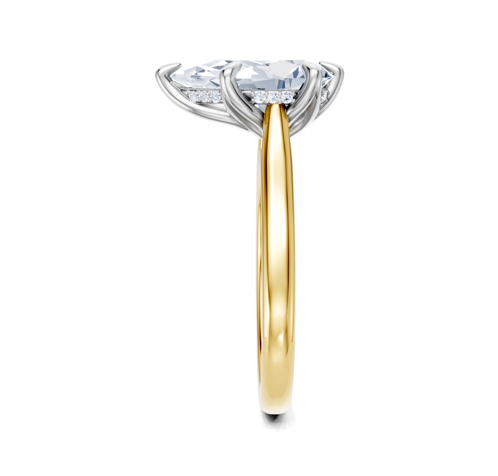 Image for Tulip Style Hidden Halo | 18k Two Tone