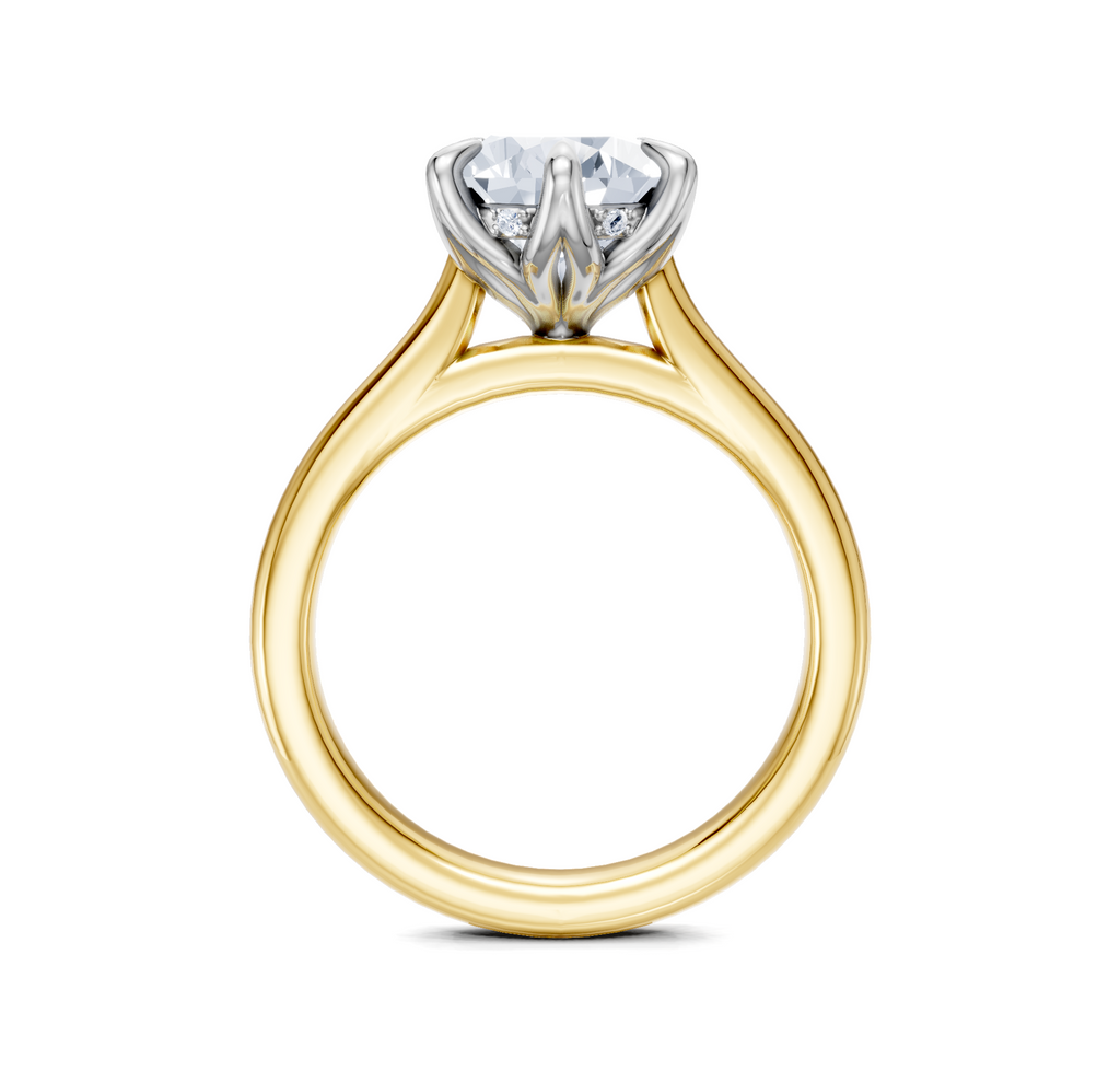 Image for Tulip Style Hidden Halo | 18k Two Tone