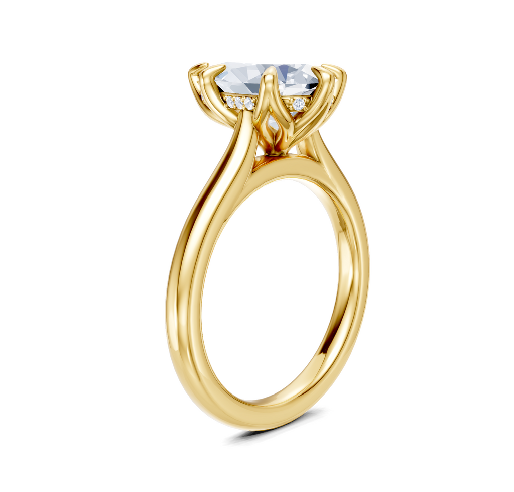 Image for Tulip Style Hidden Halo | 18k Yellow Gold