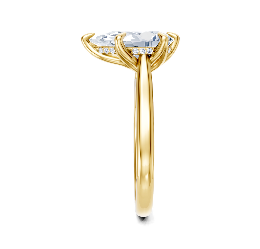 Image for Tulip Style Hidden Halo | 18k Yellow Gold