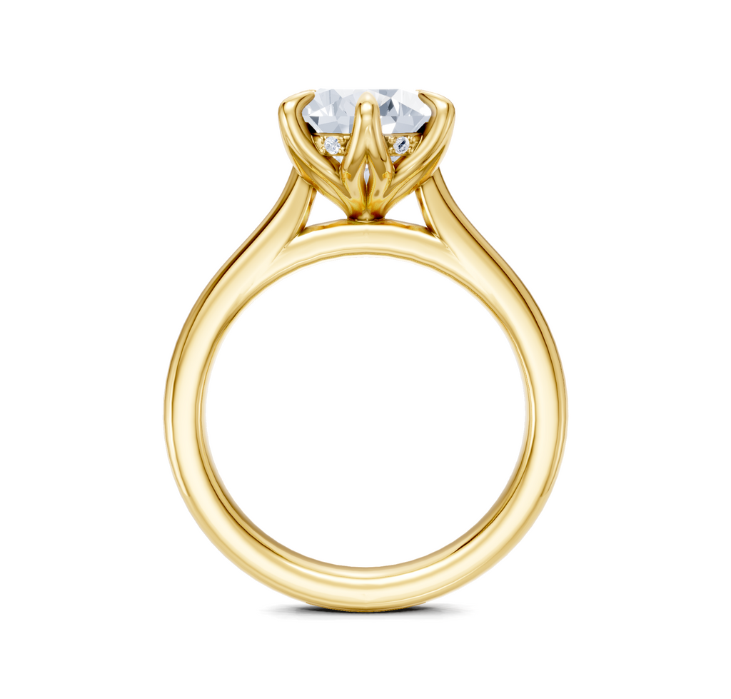 Image for Tulip Style Hidden Halo | 18k Yellow Gold