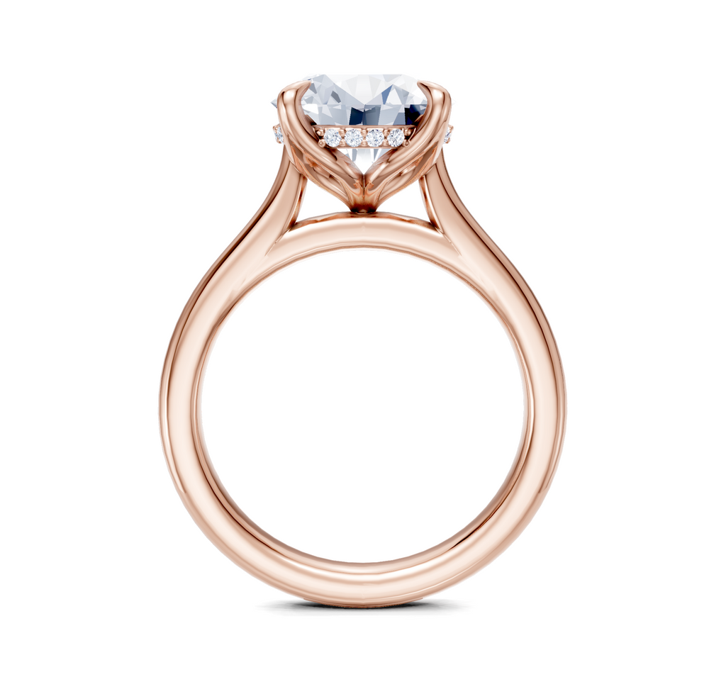 Image for Tulip Style Hidden Halo | 18k Rose Gold