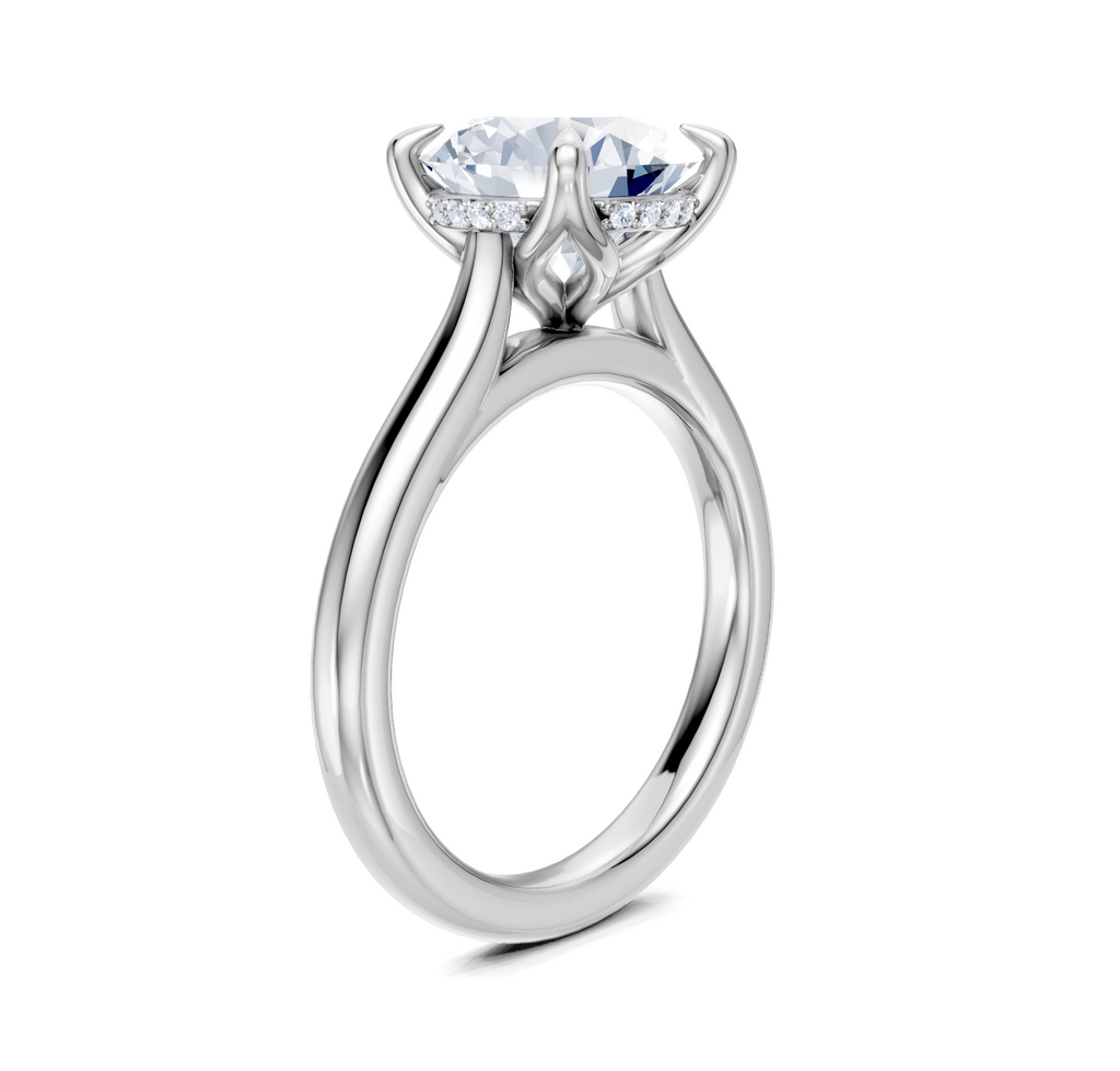 Image for Tulip Style Hidden Halo | 18k White Gold