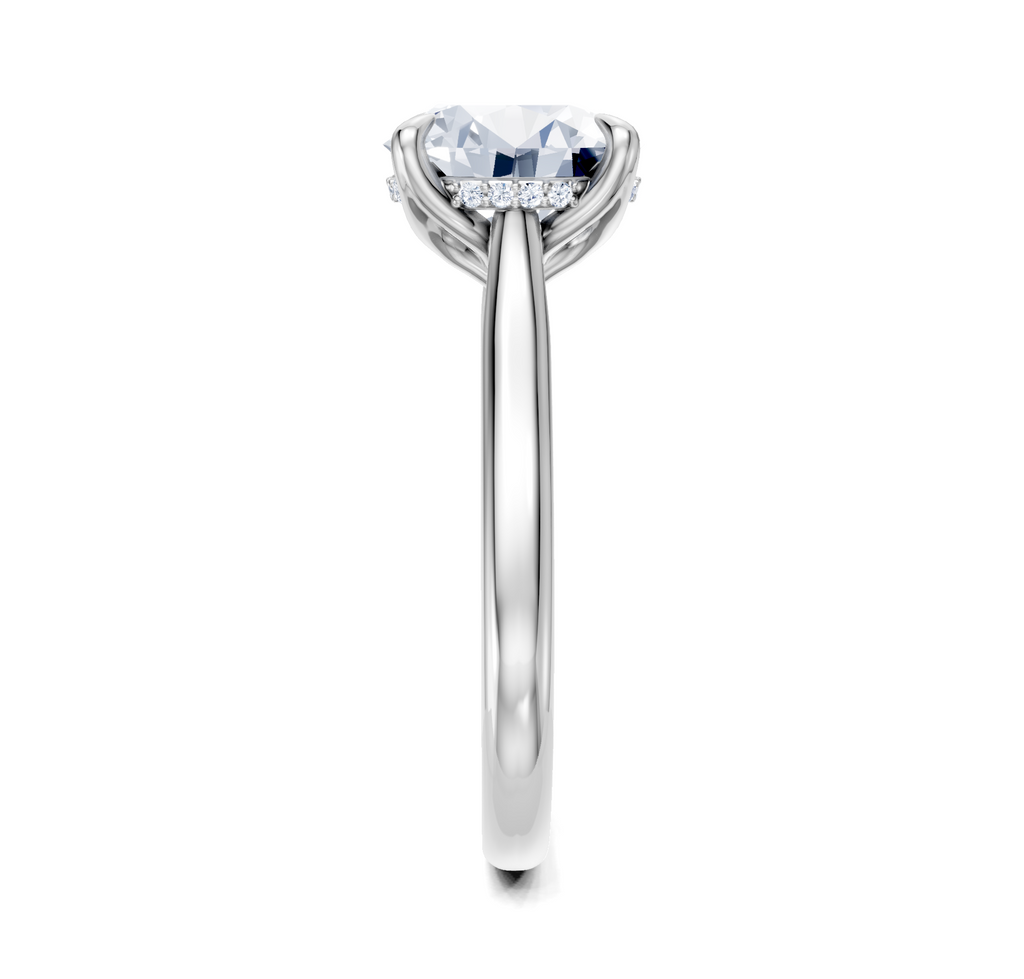 Image for Tulip Style Hidden Halo | 18k White Gold