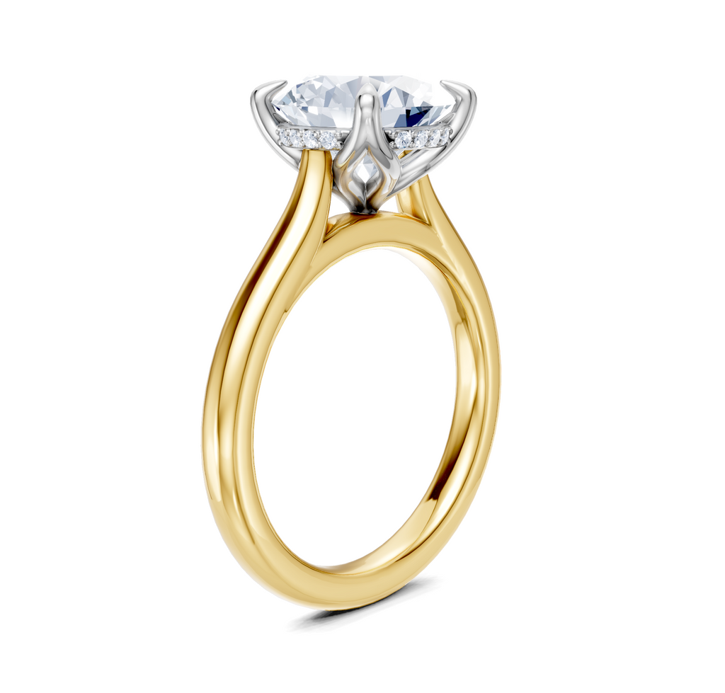 Image for Tulip Style Hidden Halo | 18k Two Tone