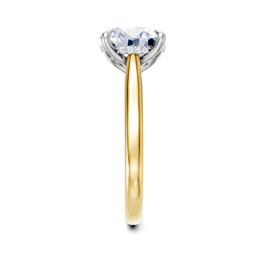 Image for Tulip Style Hidden Halo | 18k Two Tone