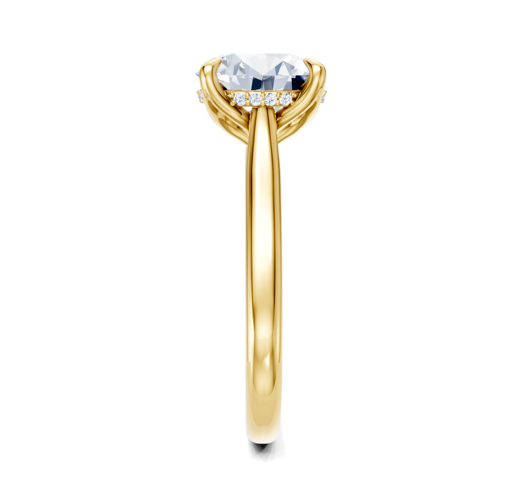 Image for Tulip Style Hidden Halo | 18k Yellow Gold