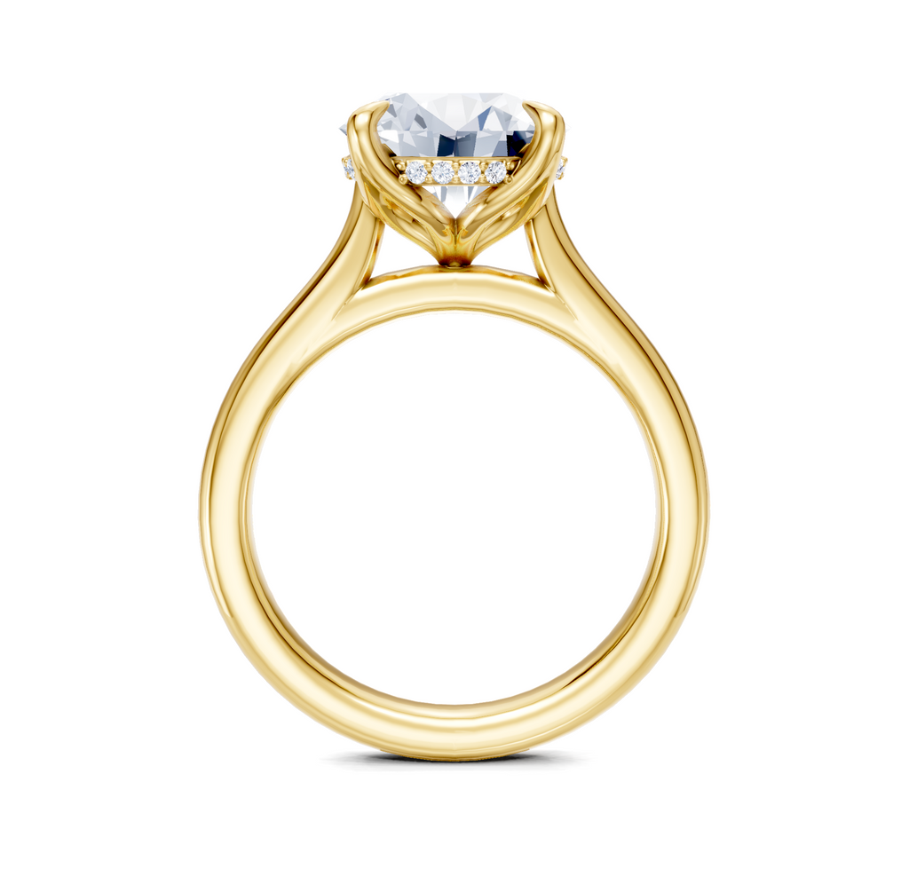Image for Tulip Style Hidden Halo | 14k Yellow Gold