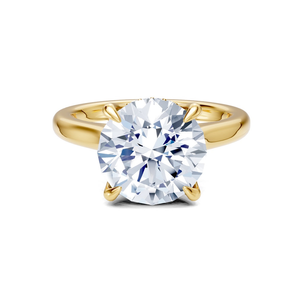 Image for Tulip Style Hidden Halo | 18k Yellow Gold