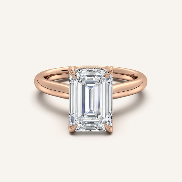 Tulip Style Hidden Halo | 18k Rose Gold