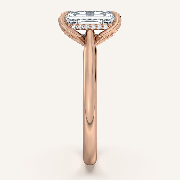 Tulip Style Hidden Halo | 18k Rose Gold