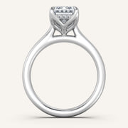 Image for Emerald Cut Tulip Style Hidden Halo Engagement Ring | 14k White Gold