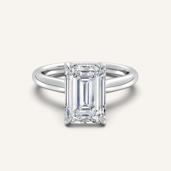 Tulip Style Hidden Halo | 18k White Gold
